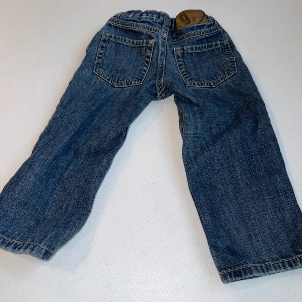 Gymboree Kids Boys‎ Sz 3 Adjustable Waist Stretch Elastic Straight Jeans Blue